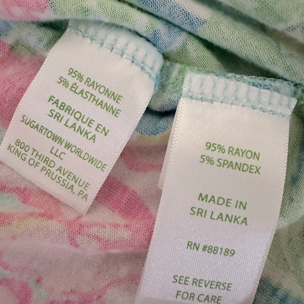 ❤️ Lilly Pulitzer Henley Pajama Top Fruity Flamingo Colorful Tropical 010496 - Picture 12 of 12